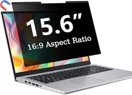 ZOEGAA Magnetic Laptop Privacy Screen 15.6 Inch 16:9, for HP Dell Acer Asus Samsung Lenovo Thinkpad, Removable Privacy Screen Laptop, Anti Spy, Anti Glare, Blue Ray Reduction