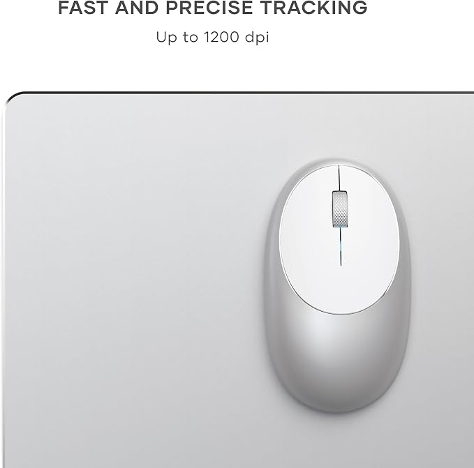 Satechi M1 Wireless Bluetooth Mouse, USB-C Rechargeable, Compact & Portable, for MacBook Air/Pro/Neo, iPad Air/Pro, iPad mini, Mac mini, iMac & Windows - Silver