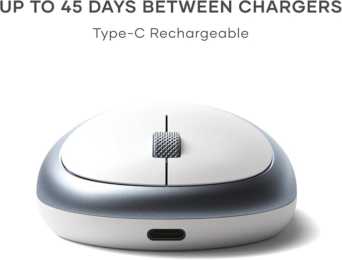 Satechi M1 Wireless Bluetooth Mouse, USB-C Rechargeable, Compact & Portable, for MacBook Air/Pro/Neo, iPad Air/Pro, iPad mini, Mac mini, iMac & Windows - Blue