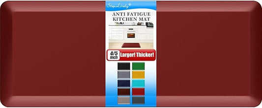 4/5 Inch Thick Kitchen Mat - Cushioned Anti Fatigue Mats for Kitchen Floor - Easy to Clean, Waterproof, Non-Slip Kitchen Rug for Sink, Office, Kitchen (22''x54'' Red)