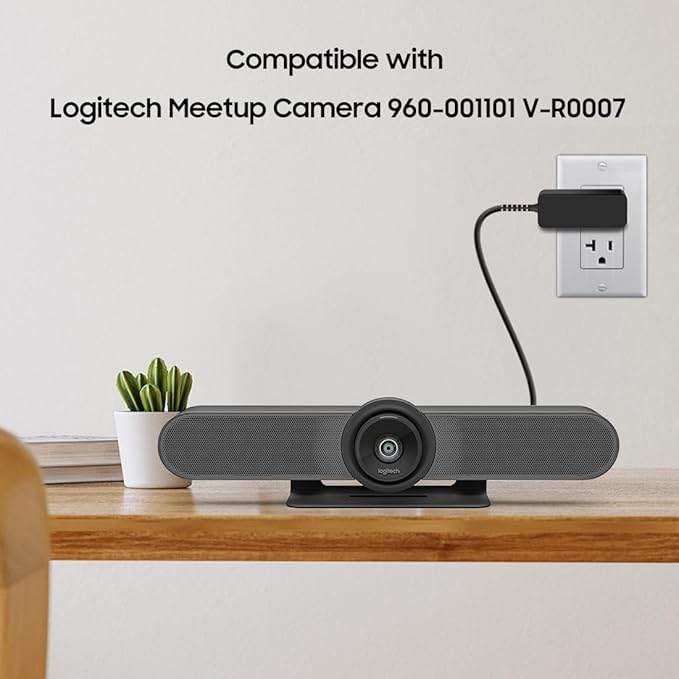 12V Switching Adapter Compatible with Logitech Meetup Camera 960-001101 V-R0007 860-000525 960-001201 Meet up HD Video Audio Conferencing System Camera logi DSA-18CB-12FCA120150 Power Cord PSU