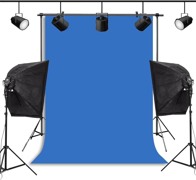 Blue Backdrop Background for Photography Photo Booth Backdrop for Photoshoot Background Screen Video Recording Parties Curtain 10x20FT