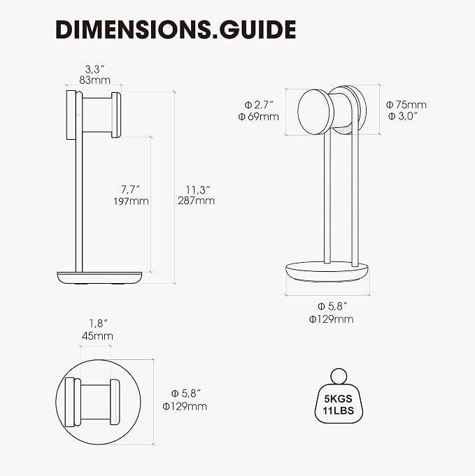 Fenge 11.3" Tall Headphone Stand for Desk, Nature Wood & Metal Headphone Holder with Storage Base, Desktop Headset Stand for Gaming Universal Headphones, Oak