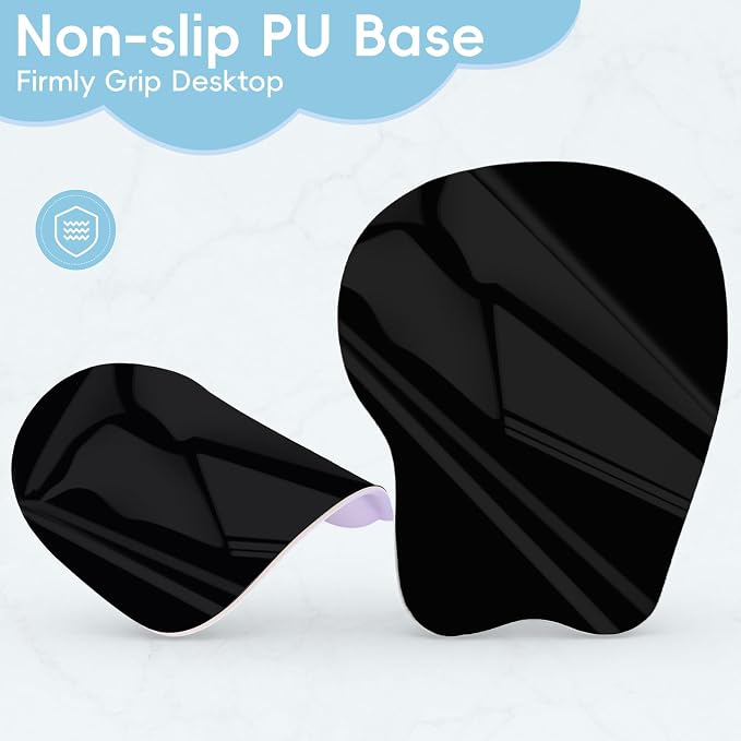 Mouse Pad with Wrist Rest Ergonomic Mouse Pad with Comfortable M-Shape Pain Relief Wrist Support Non-Slip PU Base Mousepad for Laptop, Office & Home (Light Blue)