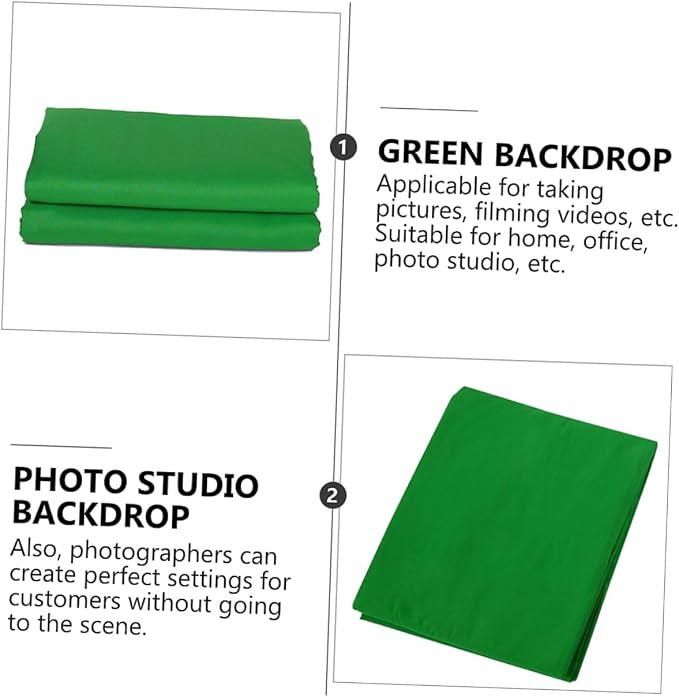 Mipcase 1pc Solid Green Color Backdrop for Photography Fabric Background Cloth for Video Recording Photoshoots and Home Decor