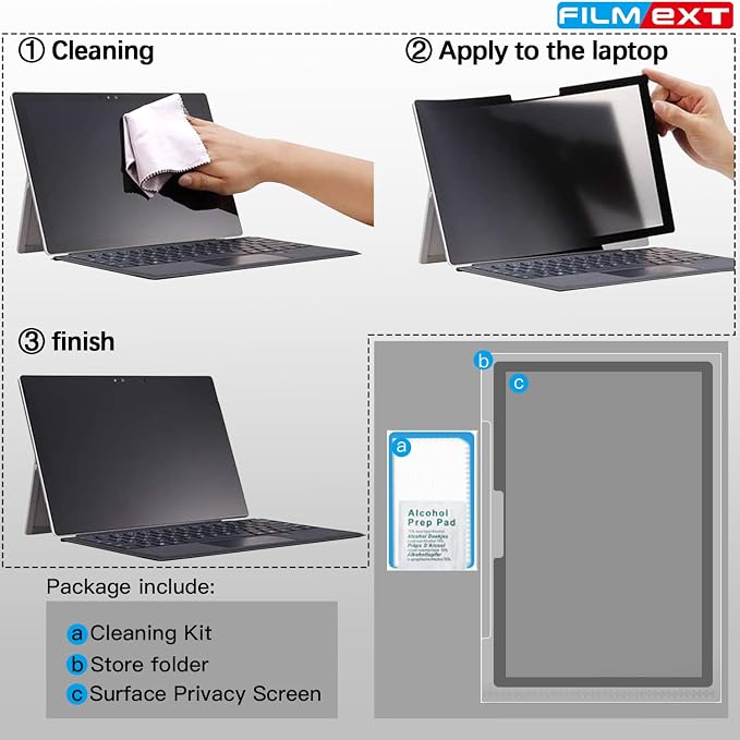 FILMEXT Privacy Screen for Microsoft Surface Laptop 15 inch 7th Model 2037/2108, Removable Anti-Spy Filter Anti-Glare (for Surface Laptop 7th 15" Privacy Screen Protector 2024)