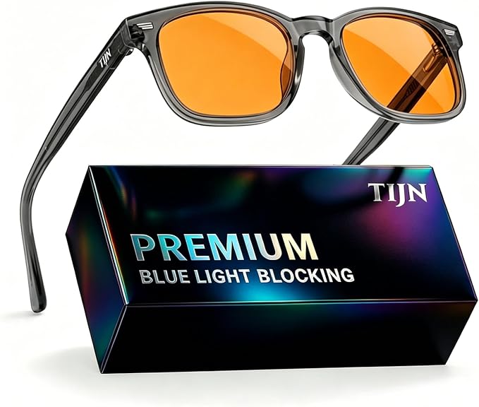 TIJN Premuim Blue Light Blocking Glasses for Women Men Square Frame Nerd Eyeglasses Anti Blue Ray Computer Screen Glasses