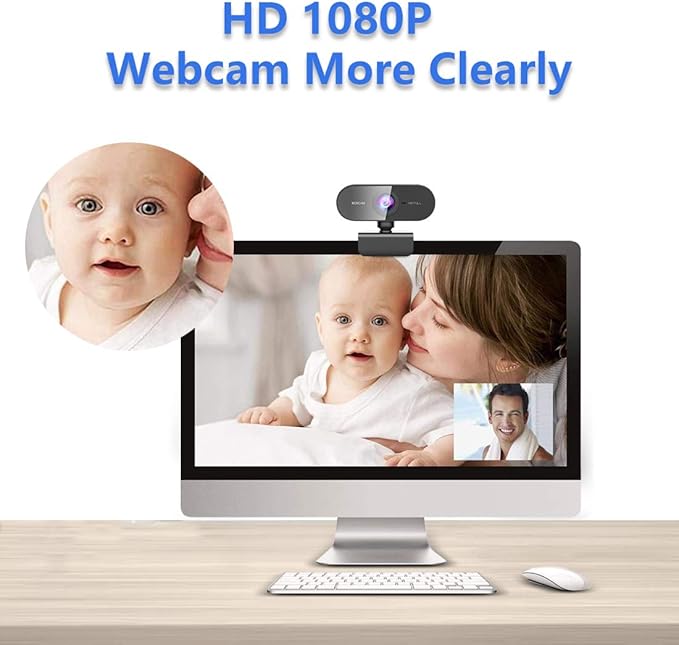FWV Webcam with Microphone&1080P HD Web Cam,Stand for PC/MAC/Laptop/Desktop, Wide Angle Web Cameras for YouTube,Skype,Zoom,Xbox One,Video Calling,Studying and PS4