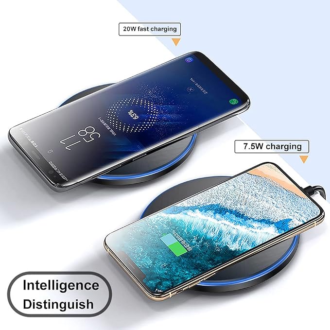 Fast Wireless Charger,20W Max Wireless Charging Pad Compatible with iPhone 17/17 Pro/Pro Max/16/15/14/13/12,AirPods;FDGAO Induction Charge Mat for Samsung Galaxy S25/S24/S23/S20/Pixel/G8