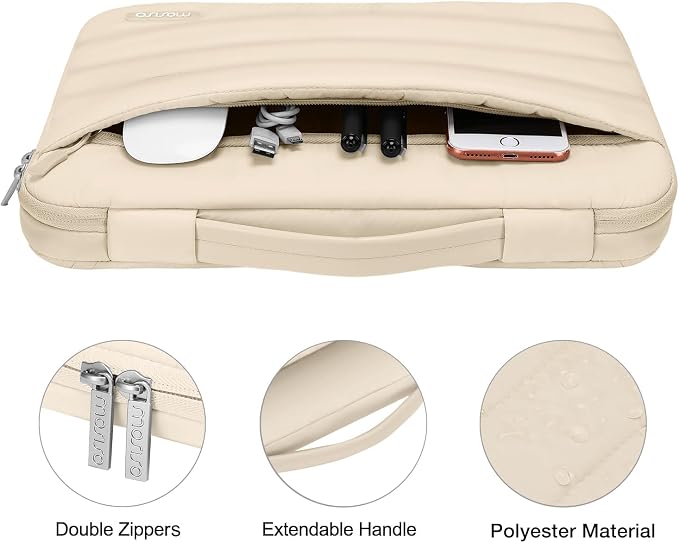 MOSISO Compatible with MacBook Air 15 inch Case M5 2026 M4 2025 M3 2024 M2 2023 A3448 A3241 A3114 A2941, Plastic Hard Shell Case&Puffy Sleeve Bag&Keyboard Skin&Webcam Cover&Screen Film, Starlight