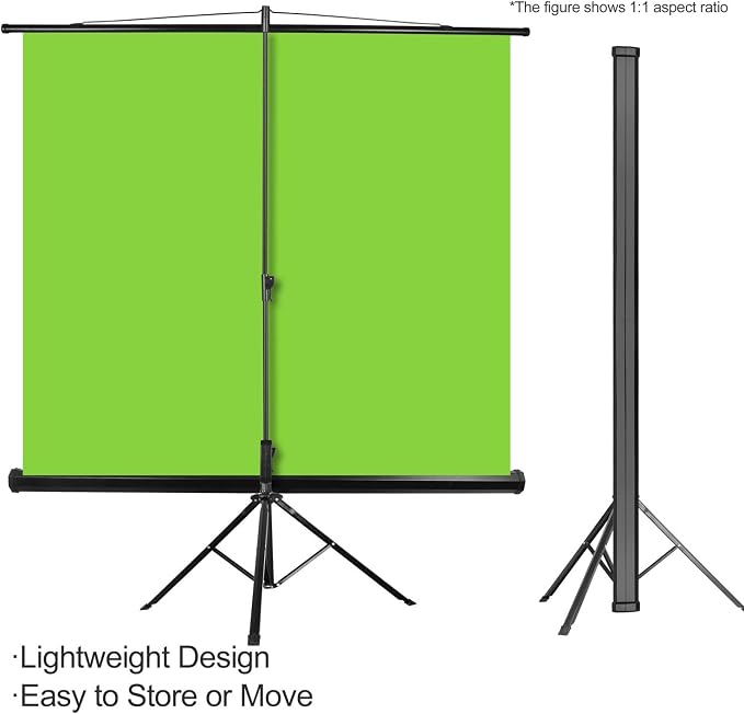 EMART 79 x 71in Green Screen Stand, Professional Chromakey Background with Auto-Locking Frame, Collapsible Portable Backdrop with Adjustable Tripod, Fast Fold Designed for Photography, Stream, Video