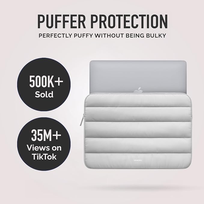 Vandel The Original Puffy Laptop Sleeve Case, 13-14 inch Laptop Sleeve Bag Case 13.3 Inch, Compatible with MacBook Air 13, Pro 14/13 iPad Pro 12.9, HP Dell ASUS, Computer Bag Cover