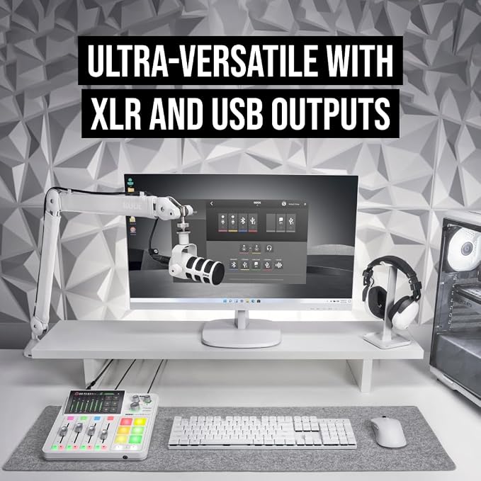 RØDE PodMic USB Dynamic Broadcast Microphone with XLR and USB Connectivity for Podcasting, Streaming and Content Creation (White)
