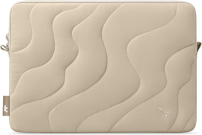 tomtoc 360 Protective Puffy Laptop Sleeve for 16-inch MacBook Pro M5 Pro/Max (2026) A3428 A3429, M4/M3/M2/M1 Pro/Max A3403 A3186 A2991, Quilted Design Soft Cute Puffer Bag Case for Dell XPS 16 Laptop