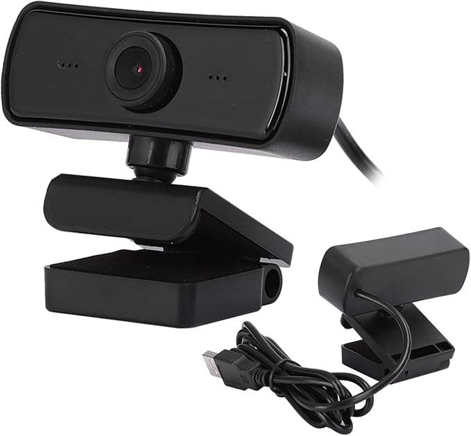 Zopsc 360 Degree Rotation Webcam, 4K USB Camera with Built-in Microphone, Computer Accessory for PC Live Broadcast, Video Conferencing, Online Class, and Gaming