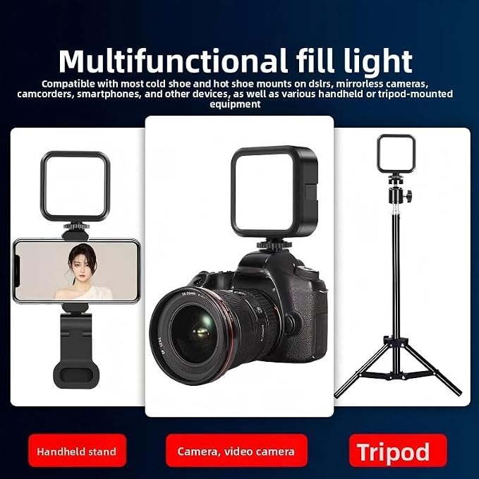 LED Video Light for Camera, Mini Rechargeable Photography Fill Light CRI 95+, Portable Bi-Color 2500K-6000K Vlog Light with 2000mAh Battery for Nikon Sony DSLR, YouTube TikTok Vlogging Zoom Call