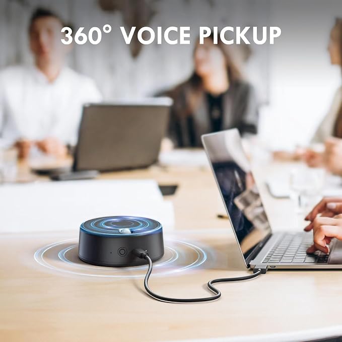 USB Computer Speakers with Microphone, PC Laptop Speaker with Mic, 2 Sound Modes, Hand Free Enhanced Voice Pick up, Compatible with Zoom for Personal Call and Home Office Meeting
