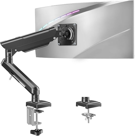 Single Monitor Mount for 32 27 24 22 inch Screen, Monitor Arm Holds 4.4-22 lbs, Monitor Desk Mount, Gaming & Home Office Use, VESA 75x75mm & 100x100mm, Freelift Pro Black
