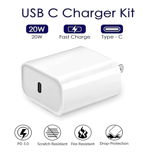 StinkLight iPhone 20W USB C Fast Charger with USB C to Lightning Cable & Compatible Cord for iPhone 14/13/12/11/XS/XR/X/iPad