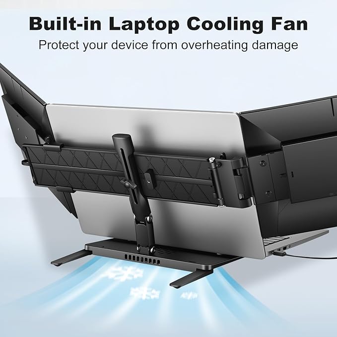 DEPGI 14" Laptop Screen Extender, 1200P FHD One Cable Connect Portable Triple Monitor, Dual Screen Monitor Fits 13"-17.3" Laptop with Stand for MacOS/Windows