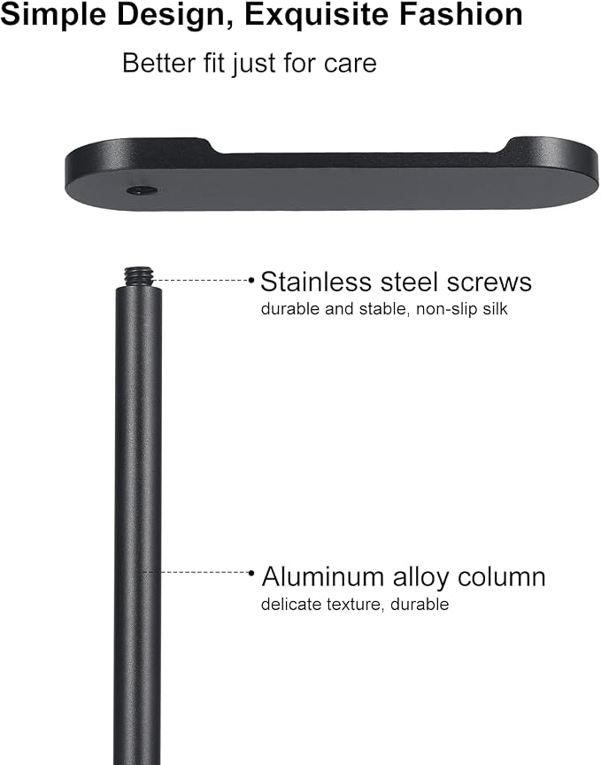 Headphone Stand Aluminum, Headset Holder with Solid Metal Base for Desk, Compatible with Most Headphones (Black)