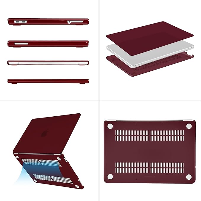 MOSISO Compatible with MacBook Neo Case 13 inch 2026 Release Model A3404 with A18 Pro Chip, 4 in 1 Kit Precision Fit Crack & Scratch Resistant Protective Hard Shell Case Cover, Burgundy