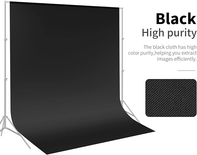 NEEWER 6x9 feet/1.8x2.8m Photo Studio 100% Pure Polyester Collapsible Backdrop Background for Photography, Video and Television (Backdrop Only) - Black