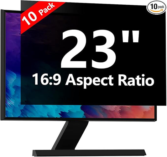 【10 Pack】 Computer Privacy Screen Protector 23 Inch with Hp Dell Asus Samsung LG and More, Removable Security Shield Filter for 16:9 Aspect Ratio Monitor Like ViewSonic Sceptre