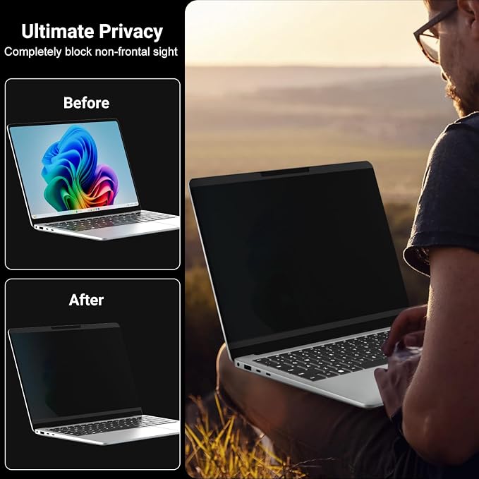 Magnetic Privacy Screen for 13.5 Inch Microsoft Surface Laptop 5, Removable Anti Glare Surface Laptop 13.5 Screen Protector, Blue Light Filter, Anti Spy Easy Install