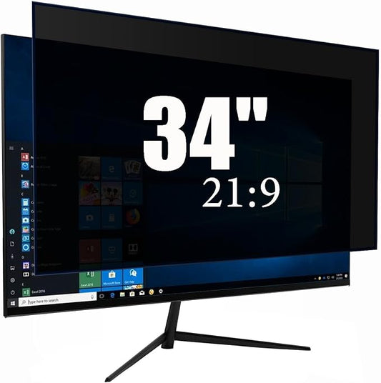 34 Inch Privacy Screen Protector - 95% Blue Light Blocking, Anti-Glare Monitor Filter for 16:9 Widescreen - Anti-Scratch Privacy Shield