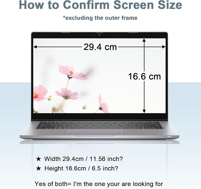IPROKKO Laptop Privacy Screen 13.3 Inch Compatible With Hp, Dell, Acer, Lenovo, Thinkpad, Samsung, Asus, Sony, Removable 16:9 Aspect Laptop Privacy Shield, Anti Blue Light Glare 13.3 Inch Laptop Priva
