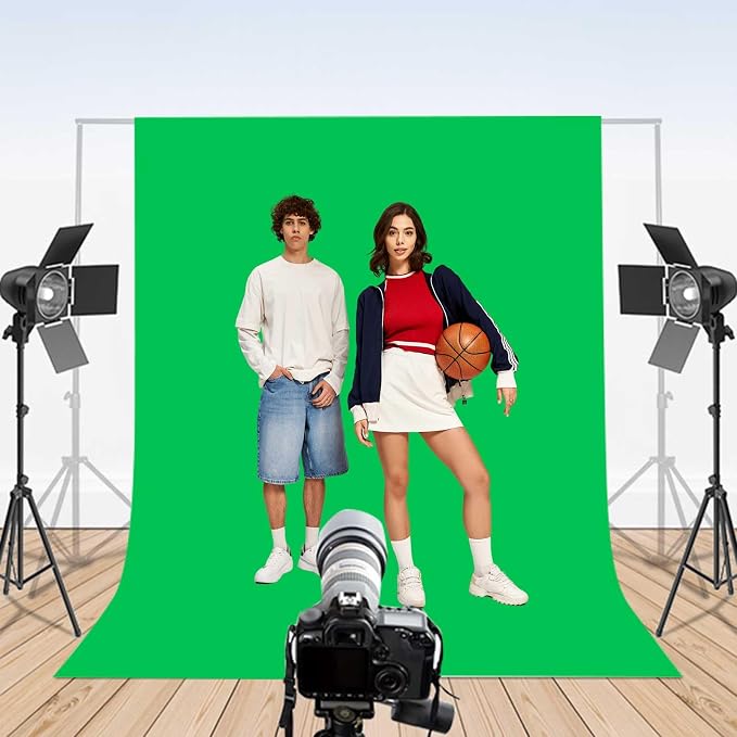6x9ft Green Photography Backdrop, High Density Polyester Fiber Photo Background Cloth is Foldable and Machine Washable, Suitable for Photo Background Video Photography Studios