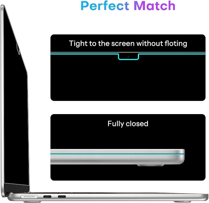 OMOTON Magnetic Privacy Screen for MacBook Air 13 Inch (2018-2021, M1), Anti-Spy Filter, Matte Anti Glare Blue Light Protector, Easy Install & Remove