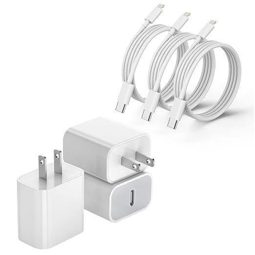 iPhone 13 12 11 Fast Charger, 3Pack [Apple MFi Certified] Lightning Cable Cord 20W Type C Charger USB C Fasting Charging Plug Adapter Compatible with Apple iPhone 13 Pro/12/11Pro Max/XS/XR/X/8/SE/iPad