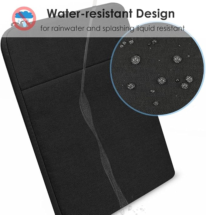 ProElife 12-Inch Laptop Tablet Sleeve Case for 2024-2014 Surface Pro 4/5/6/7/7+/8/9/10|Surface Laptop Go 1/2/3 12.4"|iPad Pro 12.9'' M2|Galaxy Tab S8+/S7+ Bag Water-Resistant Cover (Black)