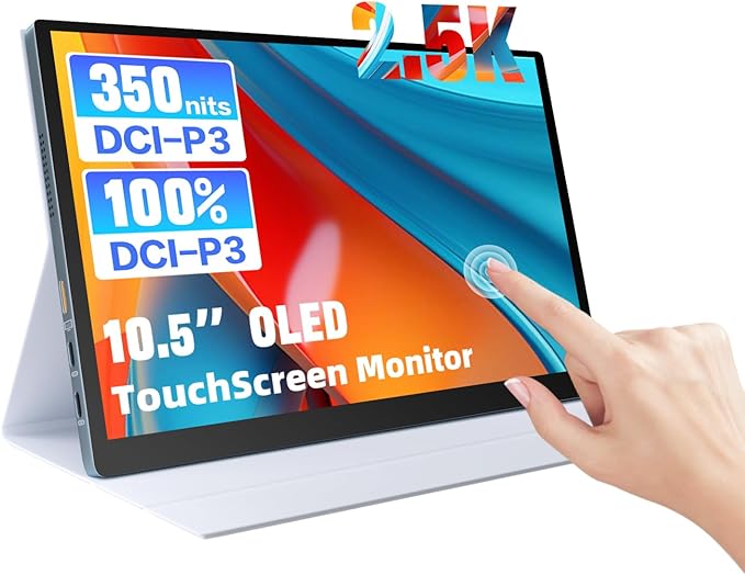 Showscreen 10.5" OLED 2.5K Portable Touch Monitor, 100% DCI-P3, for Windows Android Switch