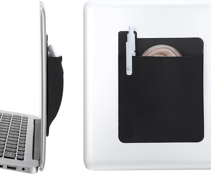 Portable External Hard Drive Carrying Case for Laptop, Adhesive Pouch Holder for Laptop Compatible with External 2.5" HDD, SSD, Magic Mouse, USB Cable and More, Black