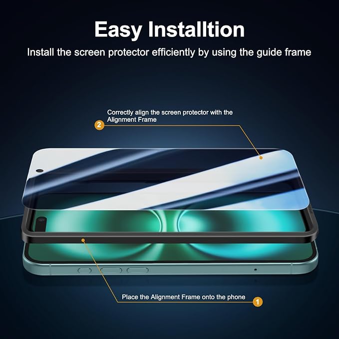 NEW'C 3x Privacy for iPhone 16 Plus Screen Protector (6.7 inches)+ 3x Camera Lens Protector, Sensor Protection, Case Friendly Tempered Glass Film + Dust Plug - Easy installation tool included