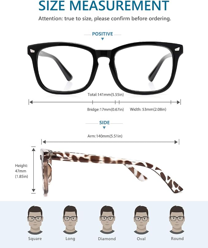Cyxus Blue Light Glasses Men Women Reduce Eye Strain UV Blocking for Office Work Computer Screen 8082
