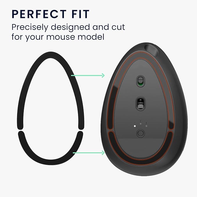kwmobile Mouse Feet Replacement Compatible with Logitech MX Vertical Computer Mouse Skates Sticker - Black
