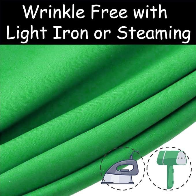 King Mills 10x10 ft Green Backdrop Curtain for Photography, Also Serving as Background for Golf Simulators for Home, Streaming Backdrop, Podcast Background, Zoom Backdrop.