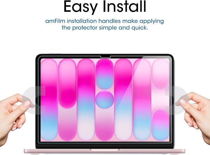 amFilm Designed for MacBook Neo 13-Inch (2026 Released) Tempered Glass Screen Protector [Zero Bubbles][9H Hardness][ Anti-Scratch][ Anti-Fingerprint], 1 Pack