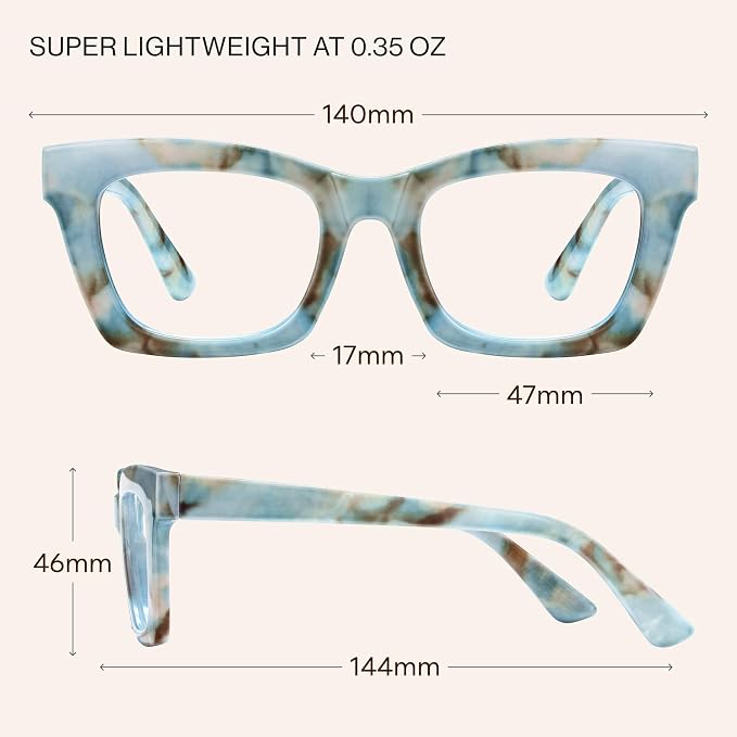 CCVOO 1.75 Stylish Reading Glasses for Women, Stylish Eyeglasses, Blue Light Readers for Women, Cheaters, (A8 Glow Theory)