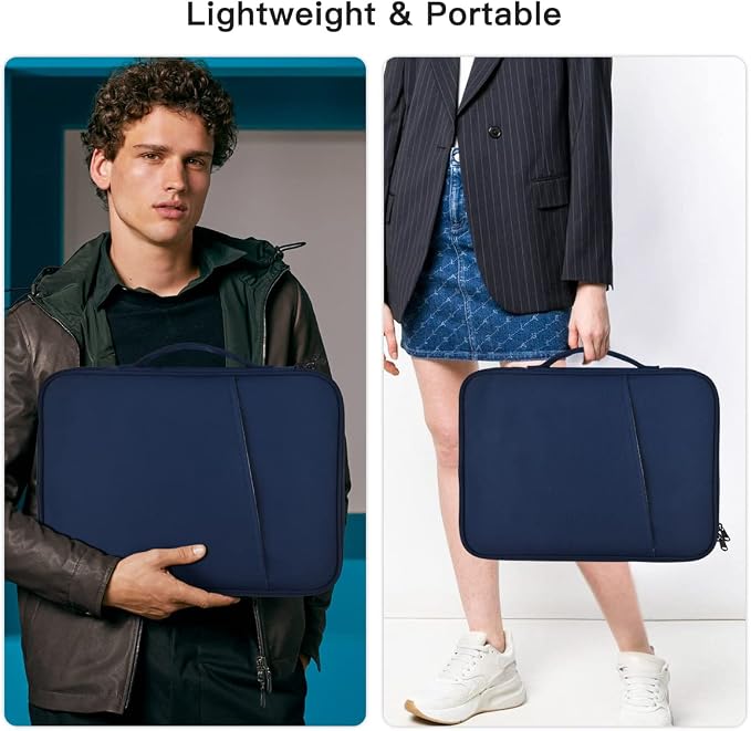 12.9 Inch Tablet Carrying Bag for Samsung Galaxy Tab S9+ Plus/S8+/S7+ Plus/S7 FE 12.4" & 13 inch iPad Pro M5 M4, iPad Air M4 M3 M2 2026-2024, Surface Pro 11 Snapdragon,10,9,8,X,7+,7,6 Sleeve Case-Blue