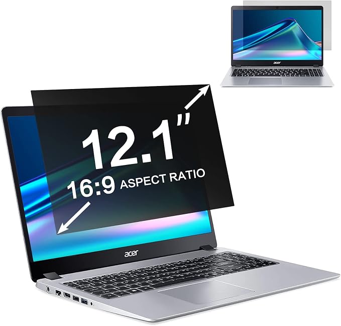 ZOEGAA 12.1 Inch Laptop Privacy Screen Protector, for 12.1 inch 16:9 Aspect Ratio 10.55"x5.94", Laptop Screen Privacy Shield and Anti Blue Light Anti Glare Screen Protector