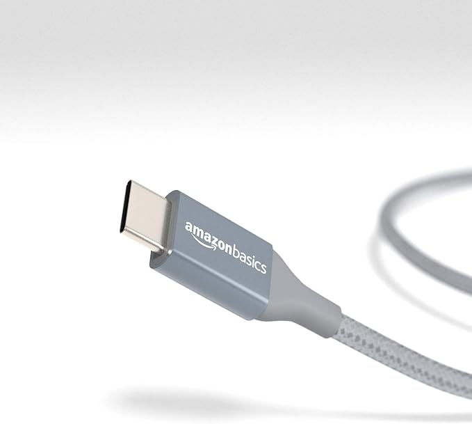 Amazon Basics Nylon Braided USB-C to USB-A 2.0 Fast Charging Cable, 480Mbps Speed, USB-IF Certified, for Apple iPhone 16/15, iPad, Samsung Galaxy, Tablets, Laptops, 6 Foot, Dark Grey (Pack of 2)