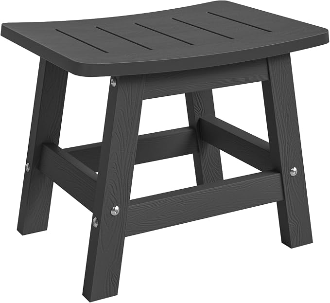 LUE BONA Outdoor Adirondack Ottomans, Footrest Footstool, Outdoor Foot Rest for Patio, HDPS All Weather Waterproof Footrest Footstool for Adirondack Chair, Black