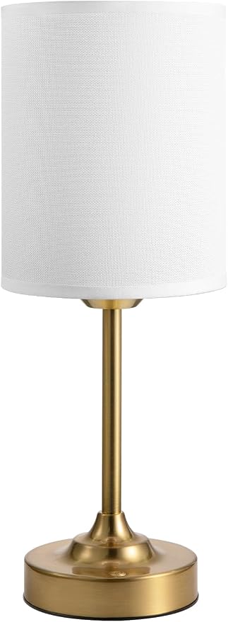 Touch Control Cordlss Table Lamp, USB-C Rechargeable Lamp with Stepless Dimming, 4000mAh Battery Operated Vintage Bedside Lamp for Bedroom, Living Room, Night Light & Emergency Lighting, Brass, 1 Pack