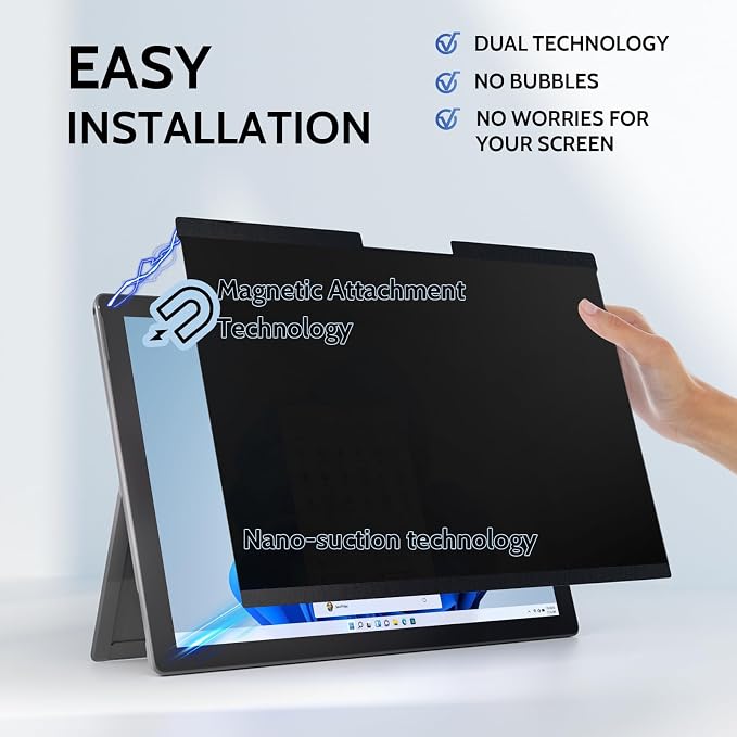 IPROKKO Magnetic Removable Privacy Screen Protector for Microsoft Surface Go 4/3/2/1 10.5 Inch (2018-2023), Matte Anti Glare Blue Light Scratch Spy Laptop Computer Monitor Screen Filter Compatible With Webcam & Pen
