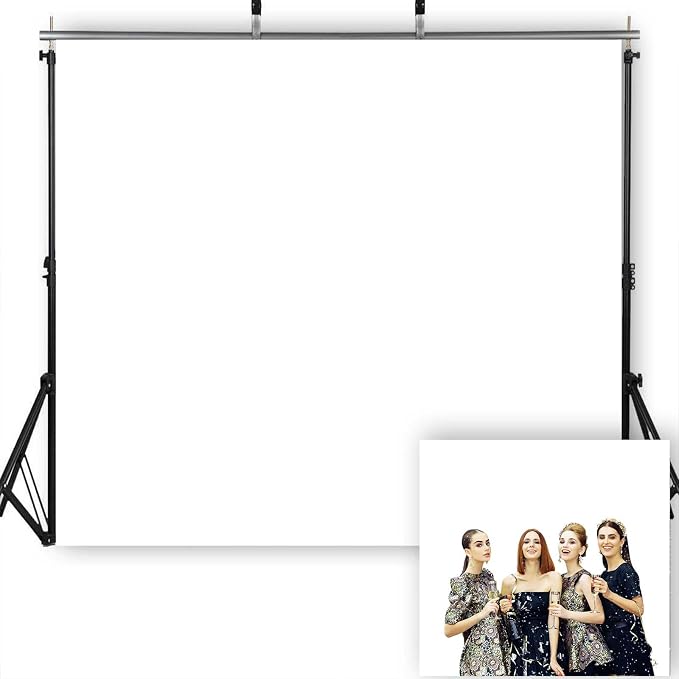 10X20FT White Photography Backdrop, High Density Polyester Fiber Photo Background Cloth is Foldable and Machine Washable, Suitable for Photo Background Video Photography Studios